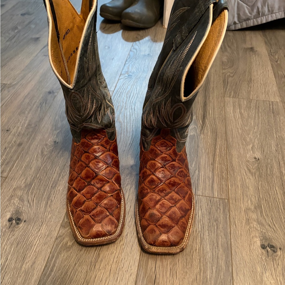 Horse Power Men's Brown Piraraccu Leather Cowboy Boots